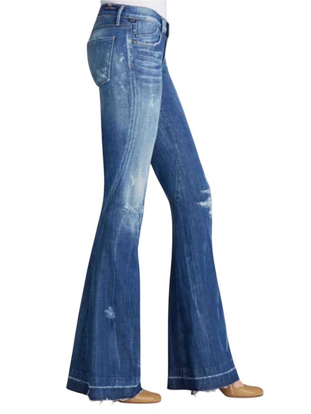Women's Blue Flared Jeans - Vintage Wash